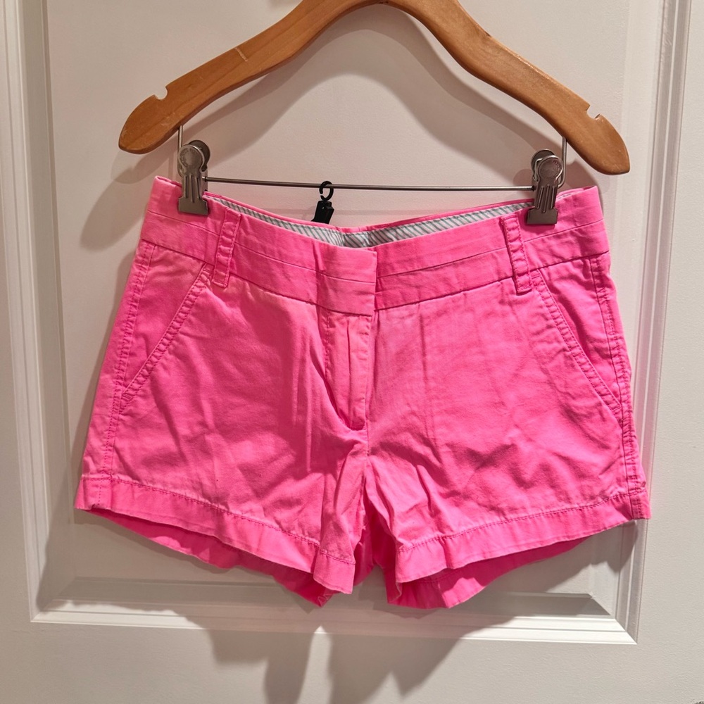 J. Crew Hot Pink High-Waist Cotton Shorts